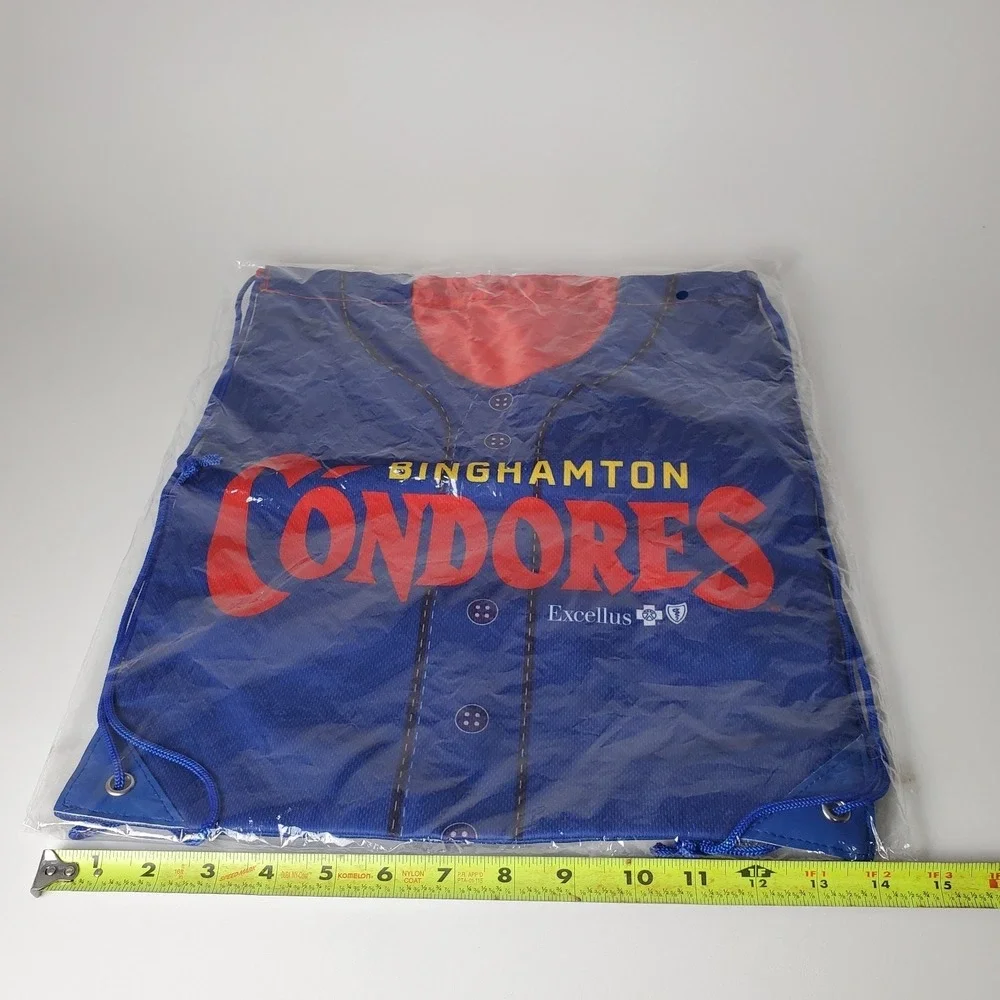 Binghamton Rumble Ponies Condores Drawstring Bag Baseball Jersey Blue SGA 23